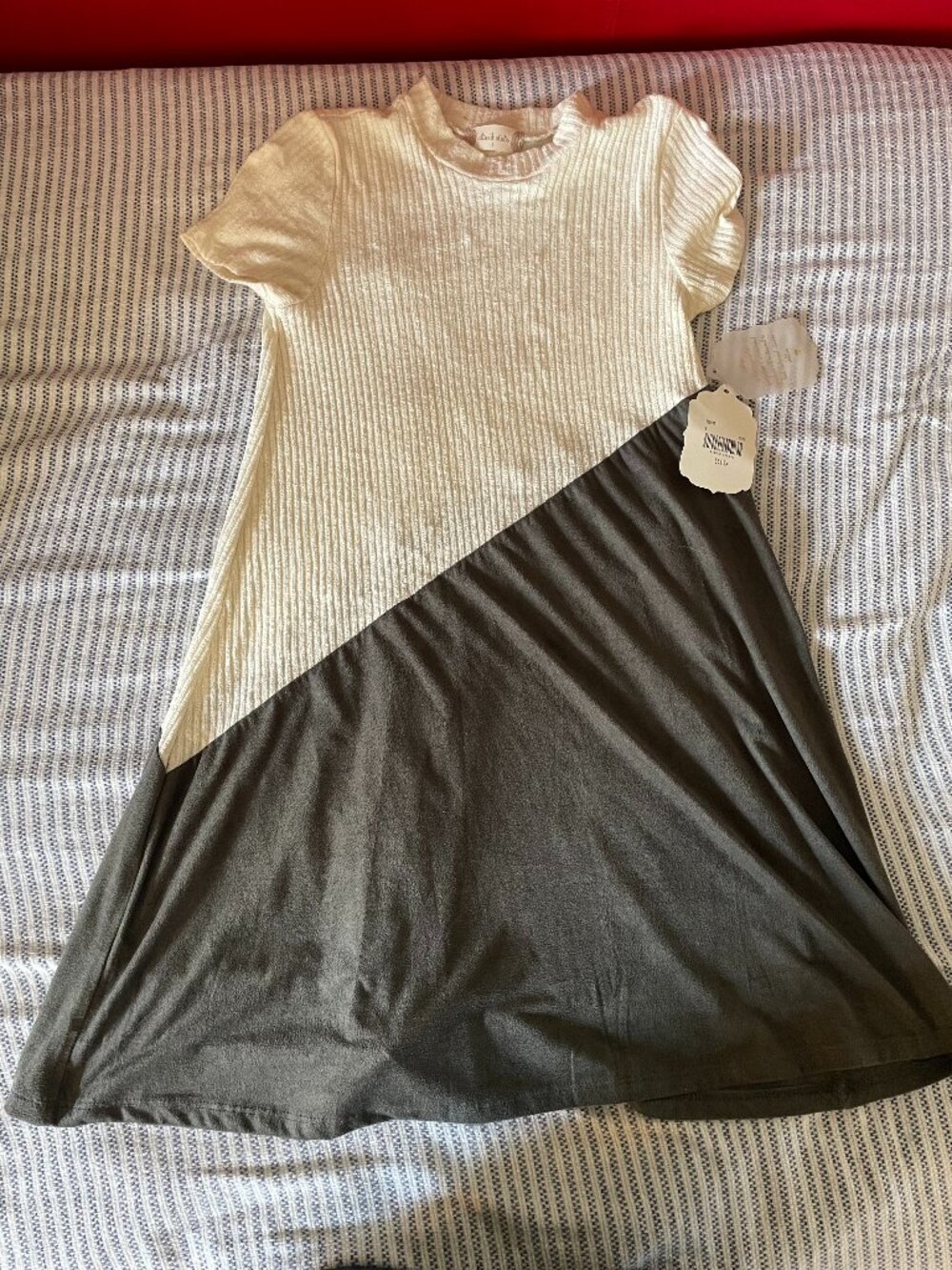 Altar'd State Colorblock Ribbed Mock Neck Dress